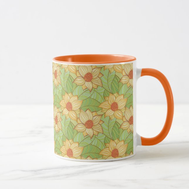Retro Magnolia Pattern Mug (Right)