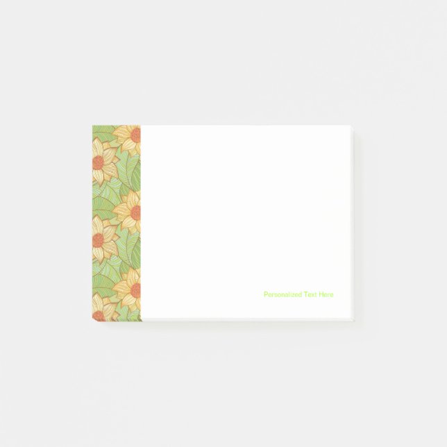 Retro Magnolia Pattern Post-it Notes (Front)