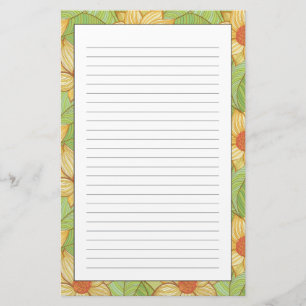 Retro Magnolia Pattern Stationery