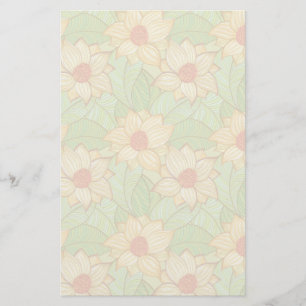 Retro Magnolia Pattern Stationery