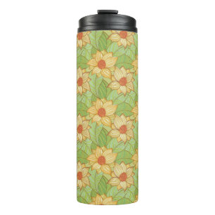 Retro Magnolia Pattern Thermal Tumbler