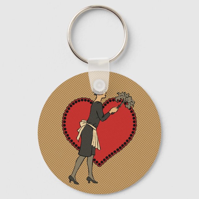 Retro Maid Key Ring (Front)