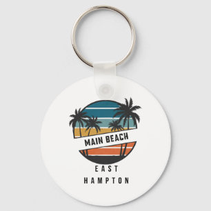Retro Main Beach East Hampton Surfboard Surfing Key Ring