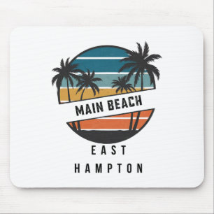 Retro Main Beach East Hampton Surfboard Surfing Mouse Mat