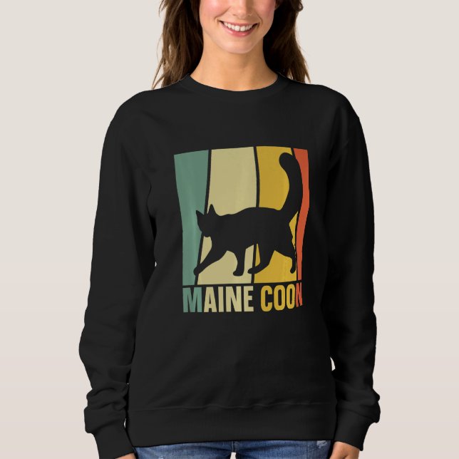 Retro Maine Coon Cat  Kitten Cat  1 Sweatshirt (Front)