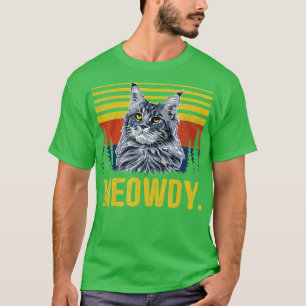 Retro Maine Coon Meowdy Cat Vintage Maine Coon Bla T-Shirt