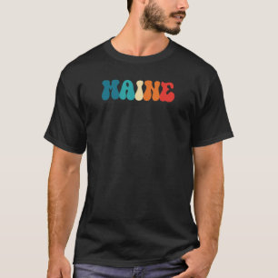 Retro Maine Minimalistic Vintage Summer Vacation T-Shirt