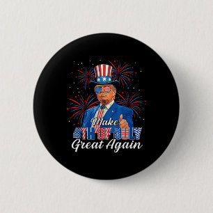 Retro Make 4th Of July Great Again Patriotic Donal 6 Cm Round Badge