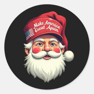 Retro Make Christmas Great Again Trump Christmas Classic Round Sticker