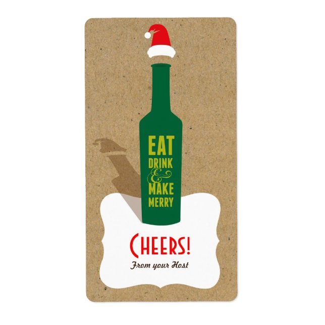 Retro Make Merry Gift Label - Favours, Hostess Gif (Front)