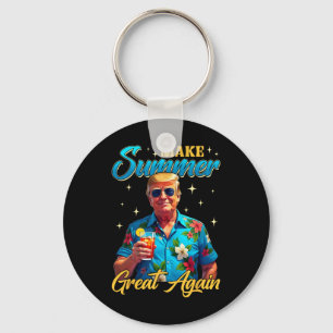 Retro Make Summer Great Again Donald Trump Summer Key Ring