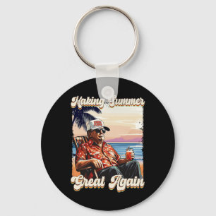 Retro Make Summer Great Again Donald Trump Summer Key Ring