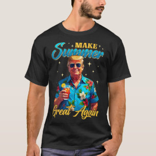 Retro Make Summer Great Again Donald Trump Summer  T-Shirt