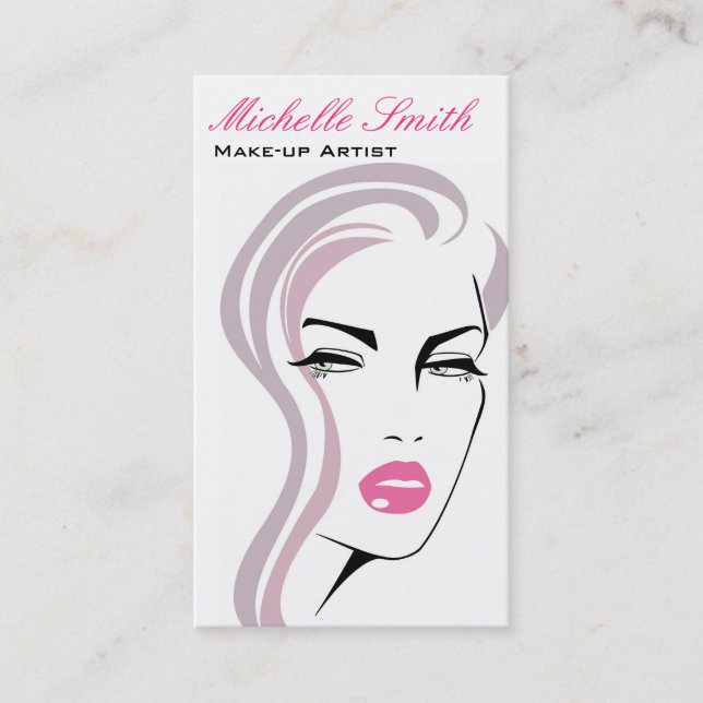 Retro Make-up artist business card design (Front)