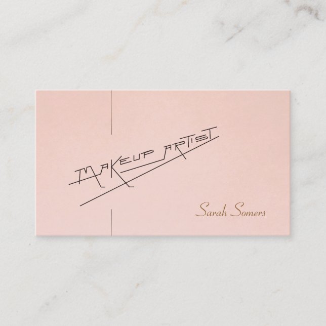 Retro Makeup Artist Beauty Salon Light Pink Business Card (Front)