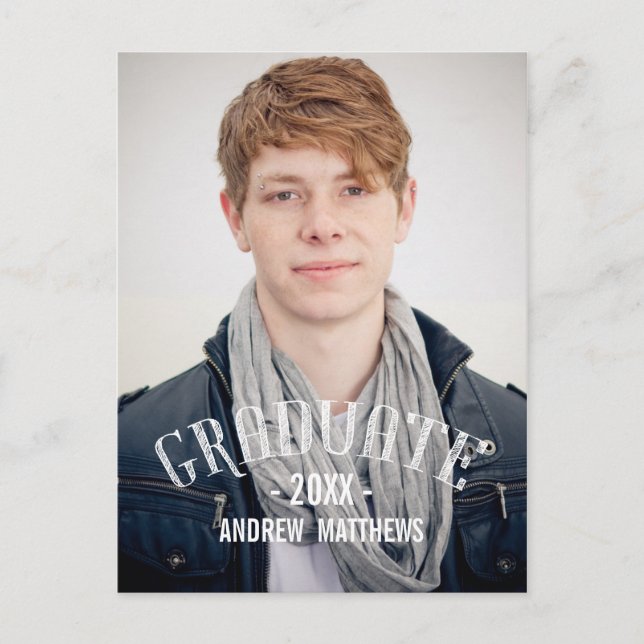 Retro Male | Graduation Party Invitation (Front)