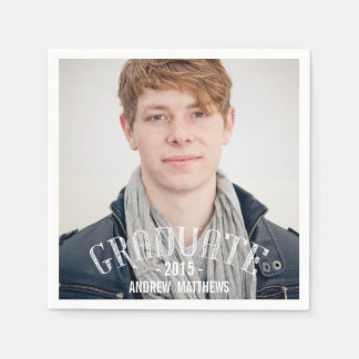 Retro Male Photo 2015 Graduation Paper Napkins