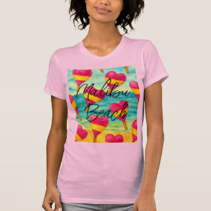 Retro Malibu Beach Colorful Ice Cream T-Shirt