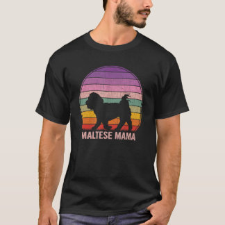 Retro Maltese Mama Graphic  Maltese T-Shirt
