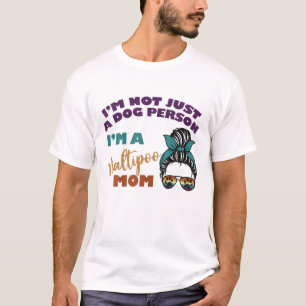 Retro Maltipoo Lover Maltipoo Mum Cute Messy Bun S T-Shirt