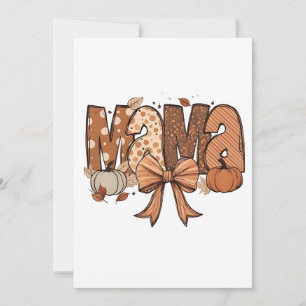 Retro Mama Coquette Bow Fall Autumn Thanksgiving Invitation