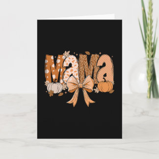 Retro Mama Coquette Bows Leopard Mom Fall Thanksgi Card