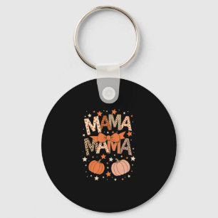 Retro Mama Coquette Bows Leopard Mom Fall Thanksgi Key Ring