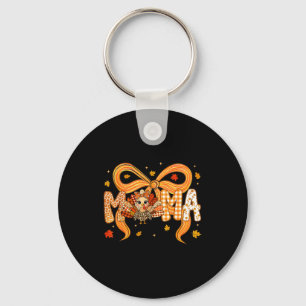 Retro Mama Coquette Fall Turkey Thanksgiving Match Key Ring