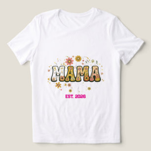 Retro Mama Floral T-Shirt - Vintage 70s Groovy Tri-Blend Shirt