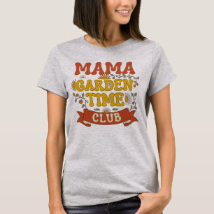 Retro Mama Garden Club Vintage 1970s Typography T-Shirt