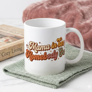 Retro Mama in Her Homebody Era Aesthetic Coffee Mu Mug