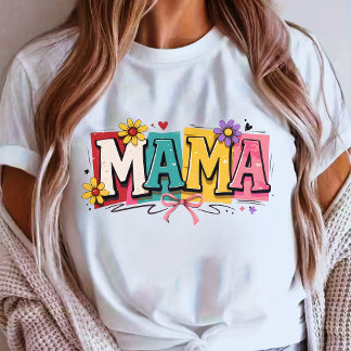 Retro Mama Mother’s Day Mum Design T-Shirt