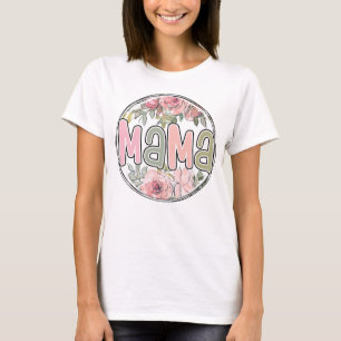 retro mama mum rose flower mum gifts T-Shirt