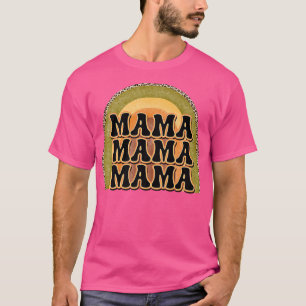 Retro Mama Rainbow Groovy Vintage Leopard Boho Gr T-Shirt