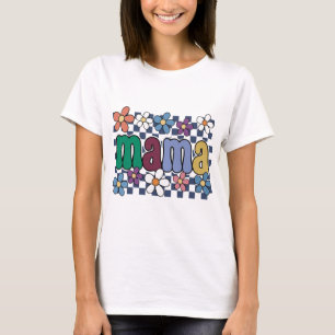 Retro Mama Shirt PNG Groovy Floral Sublimation