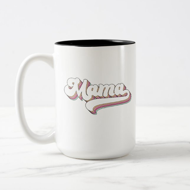 Retro Mama Two-Tone Coffee Mug (Left)
