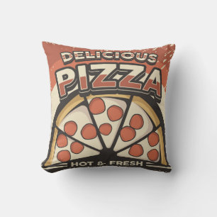 Retro Man Cave Classic Vintage Delicious Pizza Cushion