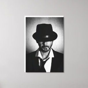 Retro man smoking canvas print