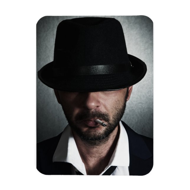 Retro man smoking magnet (Vertical)