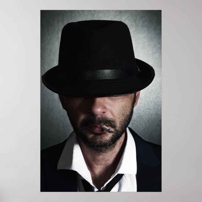 Retro man smoking poster (Front)