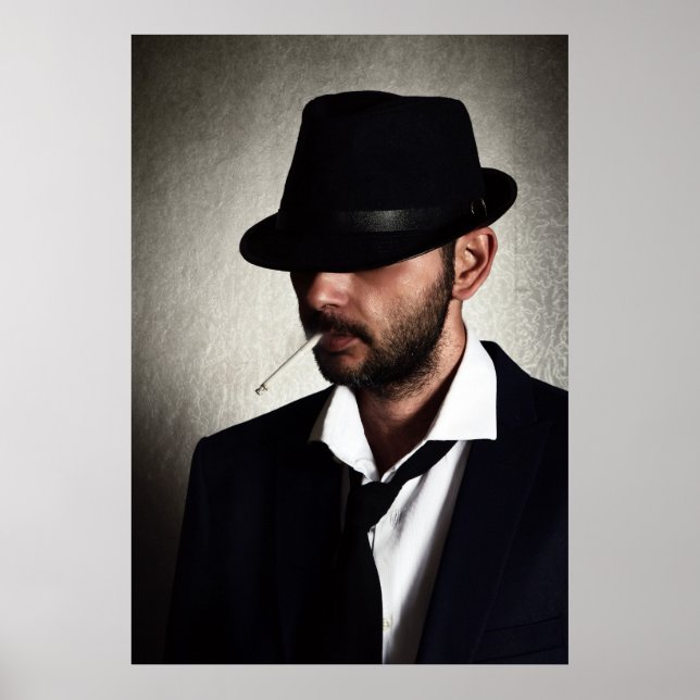 Retro man smoking poster (Front)