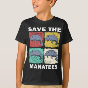 Retro Manatee Floaty Potato Save The Manatees T-Shirt