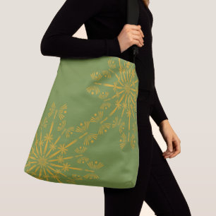 Retro Mandala Avocado Crossbody Bag