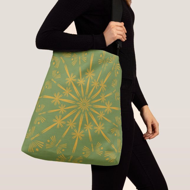 Retro Mandala Avocado Crossbody Bag (2 Sizes) (Close Up)