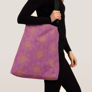 Retro Mandala Boysenberry Crossbody Bag