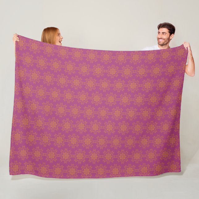 Retro Mandala Boysenberry Fleece Blanket (3 Sizes) (In Situ)