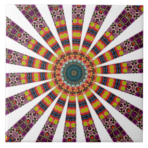 Retro Mandala Ceramic Tile