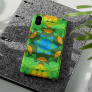 Retro Mandala Flower Green Yellow and Blue iPhone 11 Case