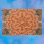 Retro Mandala Flower Orange and Tan Tea Towel<br><div class="desc">This retro mandala flower design features orange and tan. Funky patterns and groovy visuals for the modern hippie or anyone who likes bright trippy colours!</div>