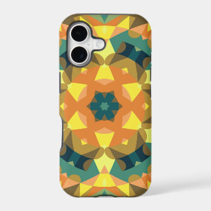 Retro Mandala Flower Orange Yellow and Green
